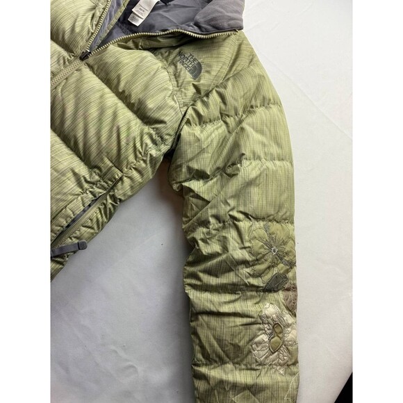 The North Face Womens 1996 Retro Nuptse 700 Down Jacket XS Green Floral Full Zip - Picture 5 of 6